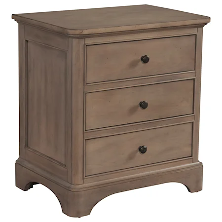 Transitional 3-Drawer Nightstand